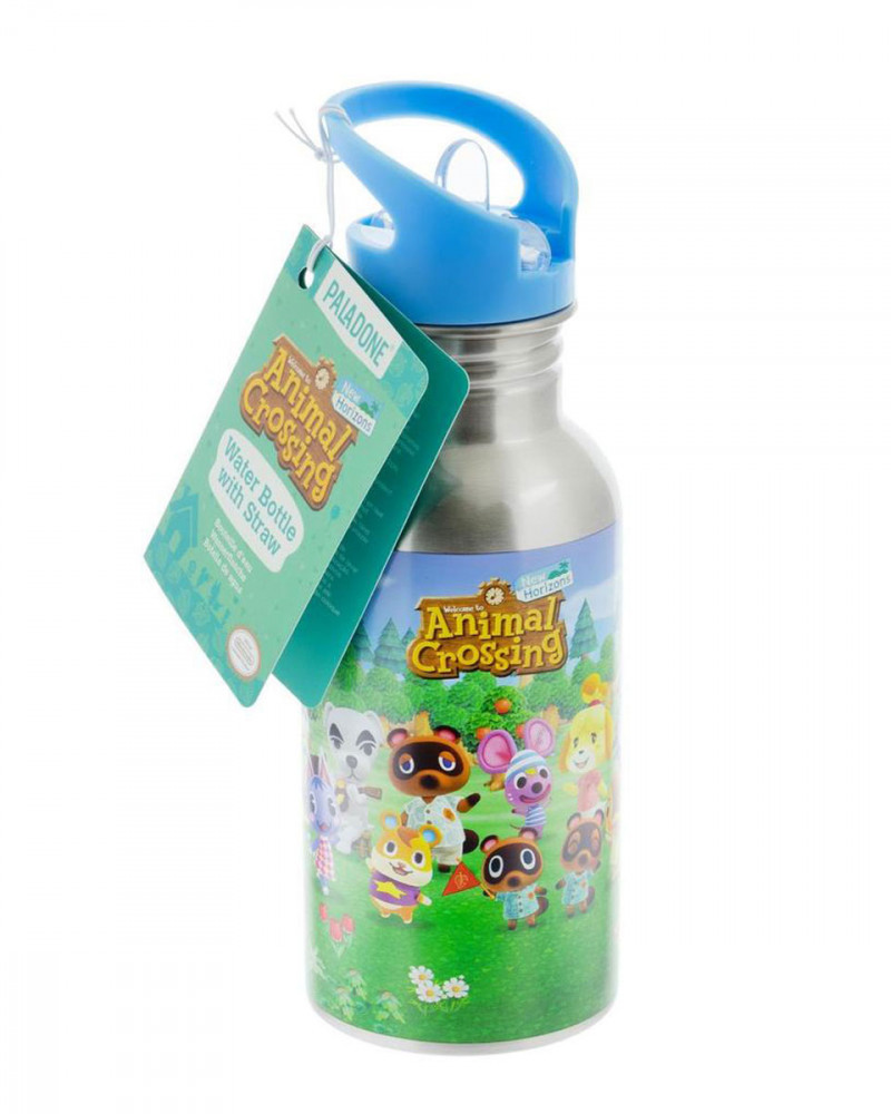 Boca Paladone Animal Crossing Metal Water Bottle With Straw Games