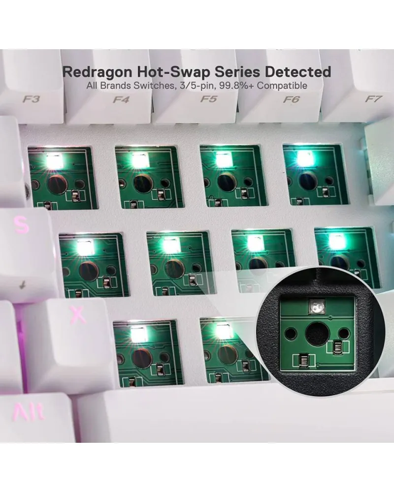 Tastatura Redragon Draconic K530 RGB Pro Bluetooth - White 