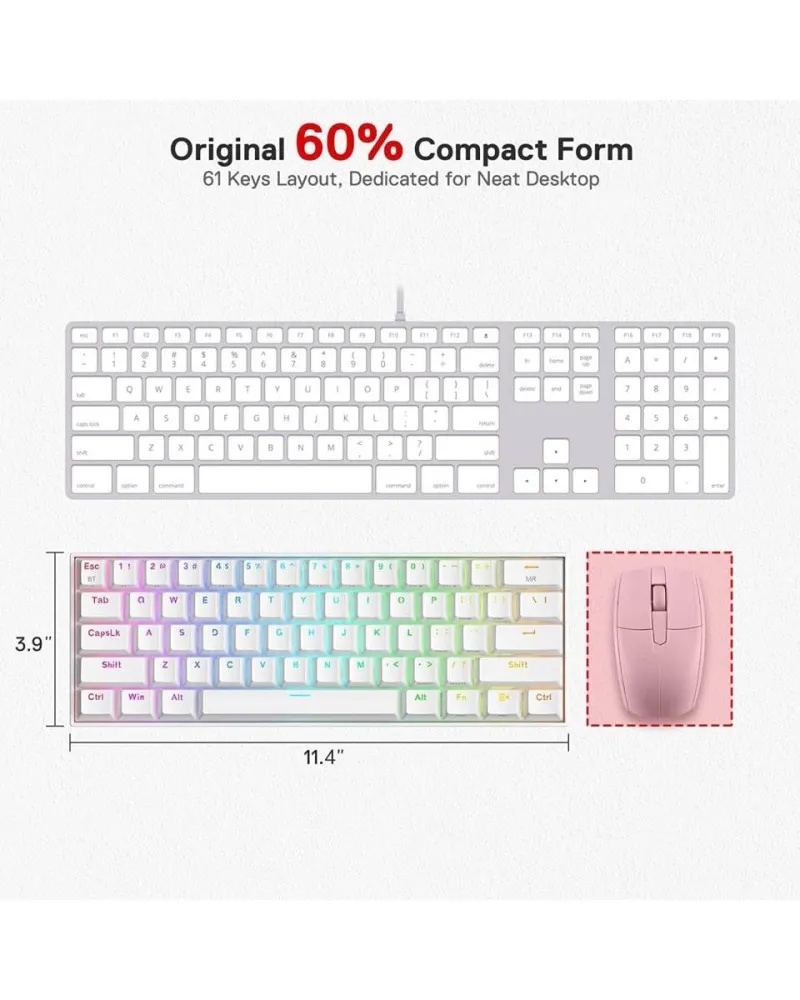 Tastatura Redragon Draconic K530 RGB Pro Bluetooth - White 