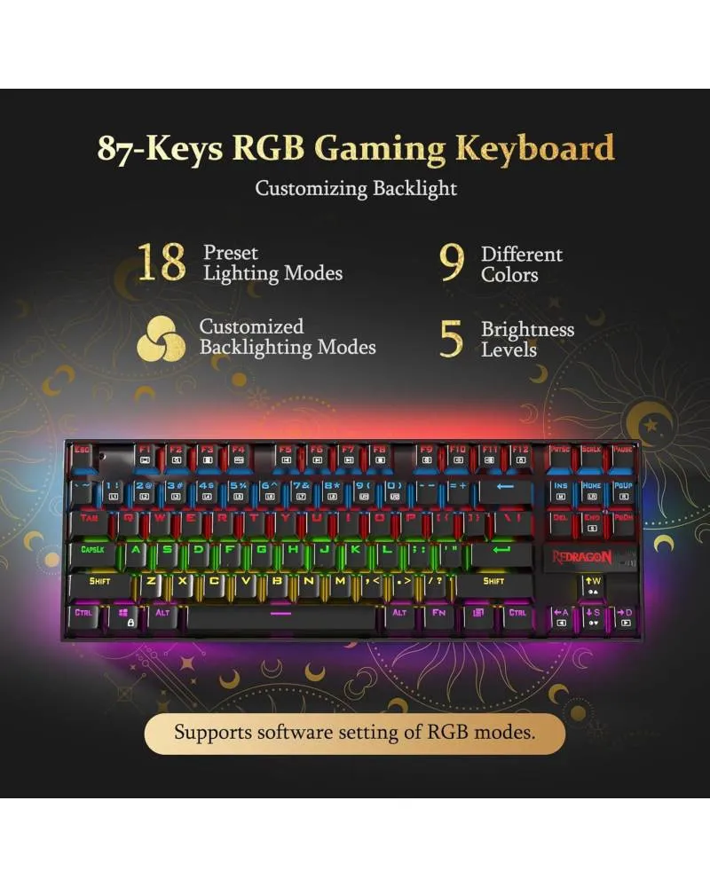 Tastatura Redragon Kumara K552 RGB - Blue switch - Black 