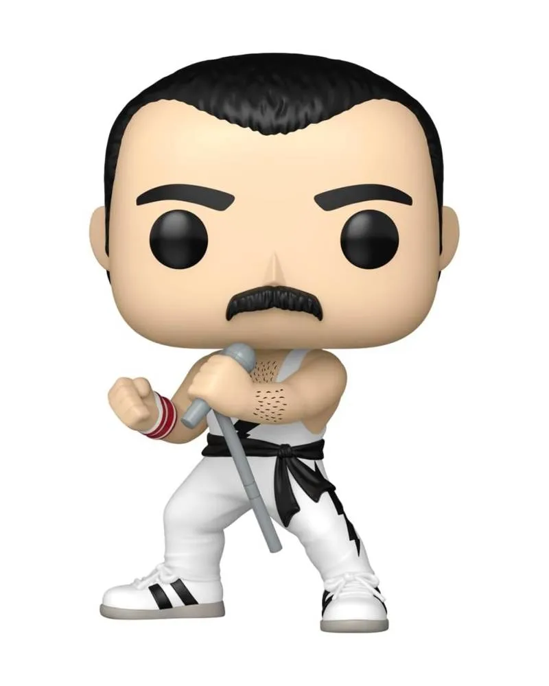 Bobble Figure Rocks - Queen POP! - Freddie Mercury (White Singlet) #496 