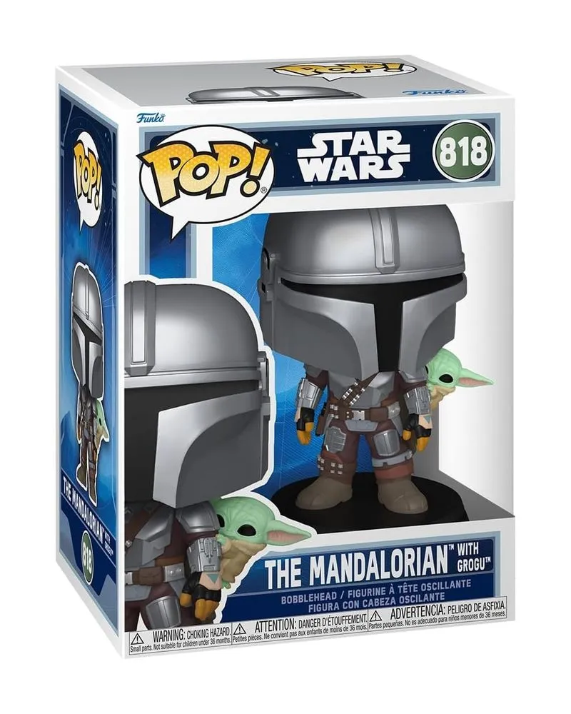 Bobble Figure Star Wars POP! - The Mandalorian With Grogu #818 