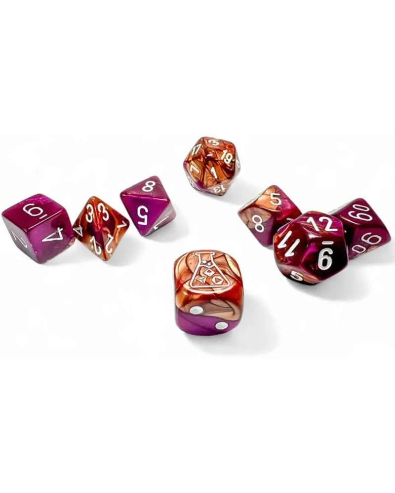 Kockice Chessex - Gemini - Polyhedral - Copper-Purple & White (7) 