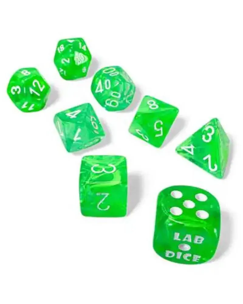 Kockice Chessex - Nebula - Polyhedral - Gelatinous & White (7) 