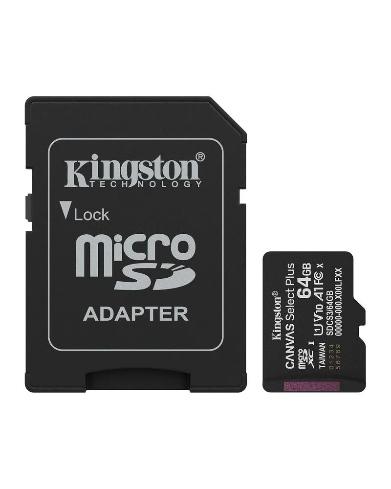 Kingston Memory Card Micro SDXC Canvas Select Plus G3 64GB 