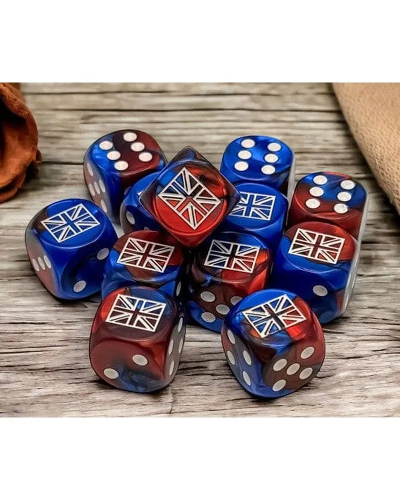 Kockice Chessex - Gemini - Great Britain War Dice - Blue-Red & White - Dice Bloc 