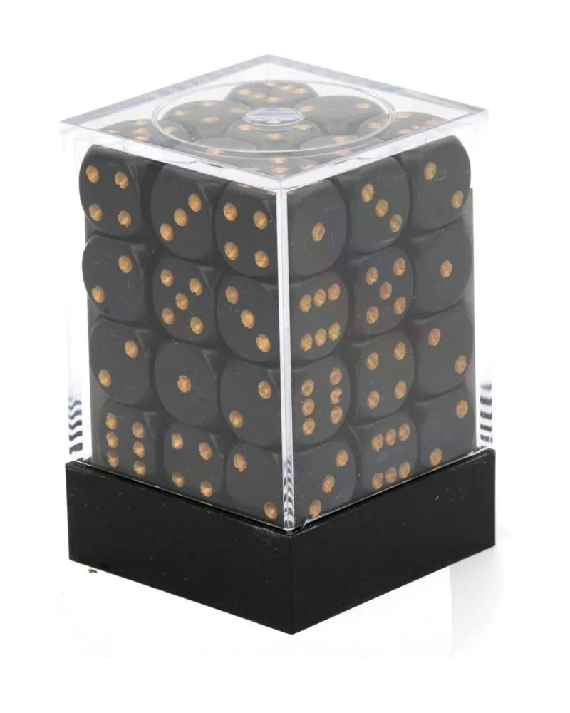 Kockice Chessex - Opaque - Black & Gold - Dice Block (36) 12mm 