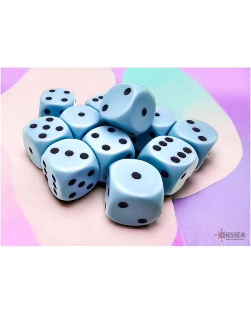 Kockice Chessex - Opaque - Polyhedral - Pastel Blue-Black 12mm (12) 