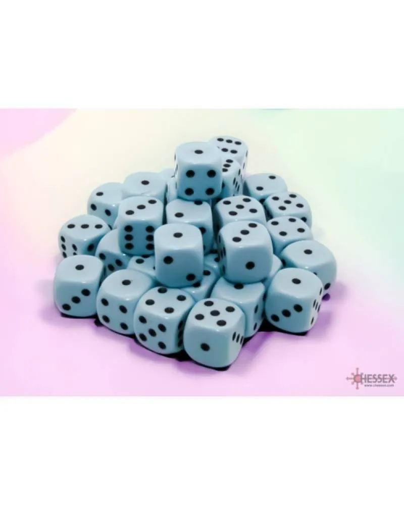 Kockice Chessex - Opaque - Polyhedral - Pastel Blue-Black 12mm (36) 