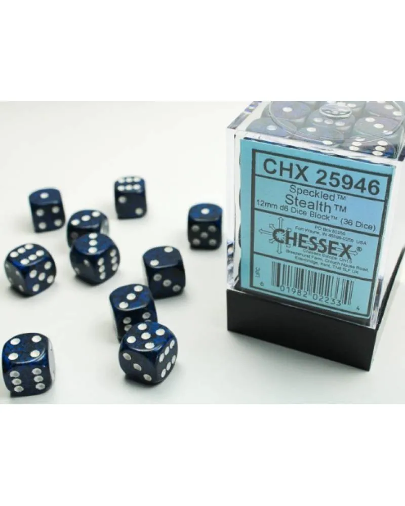 Kockice Chessex - Speckled - Stealth - Dice Block (36) 12mm 