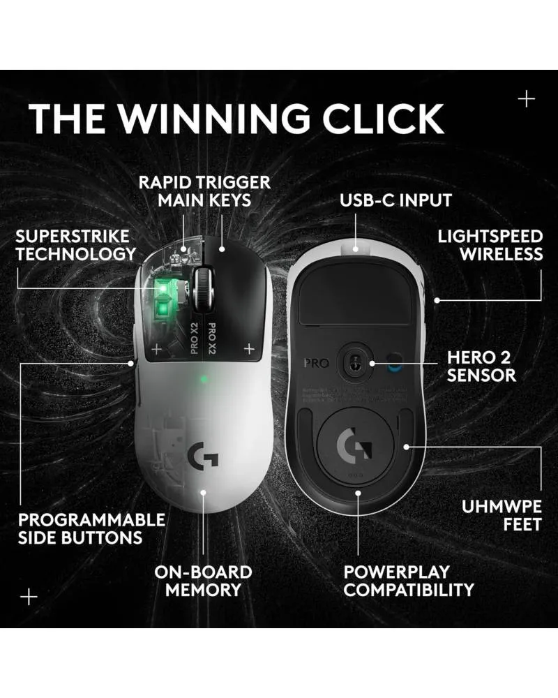 Miš Logitech G PRO X2 Superstrike Wireless - Black 