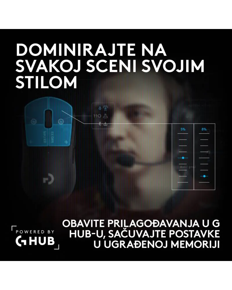 Miš Logitech G PRO X3 Superstrike Wireless - Midnight Black 