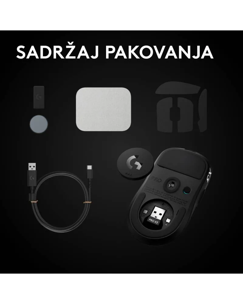 Miš Logitech G PRO X3 Superstrike Wireless - Midnight Black 
