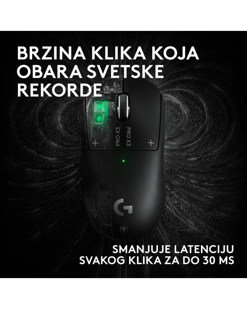 Miš Logitech G PRO X3 Superstrike Wireless - Midnight Black 