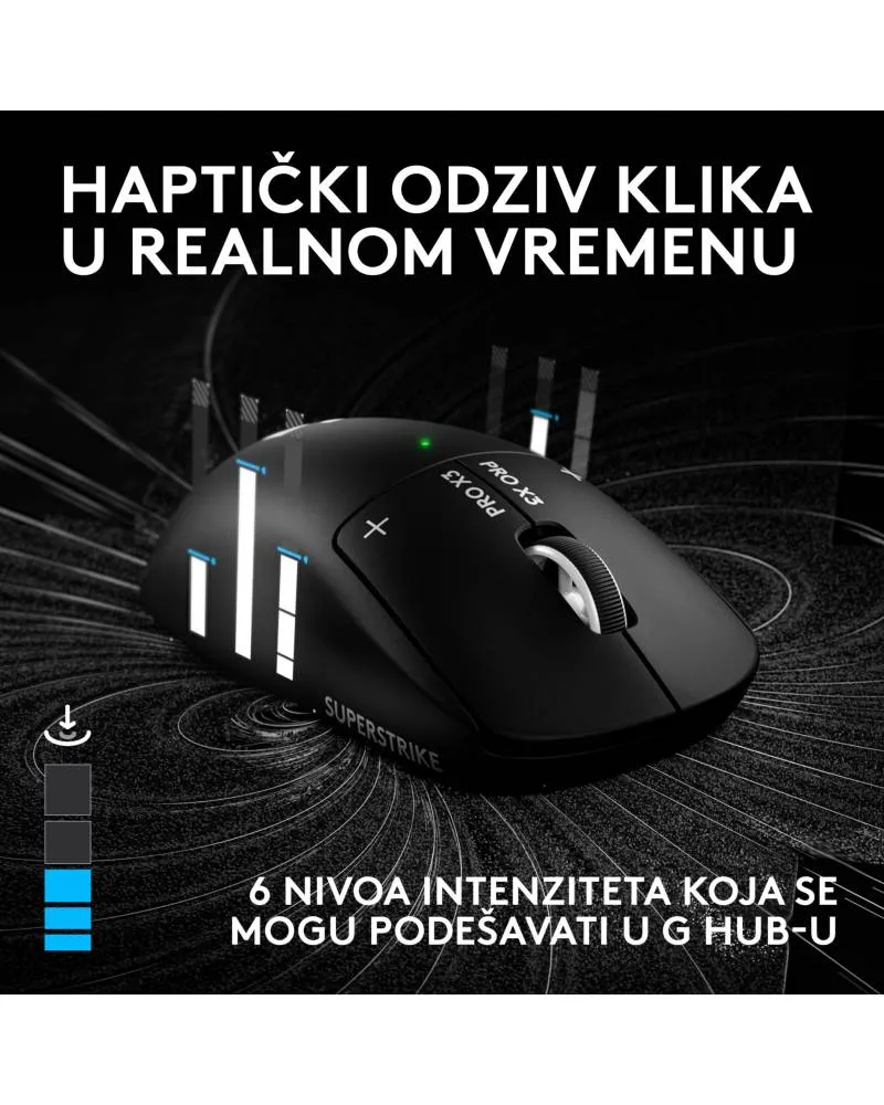 Miš Logitech G PRO X3 Superstrike Wireless - Midnight Black 