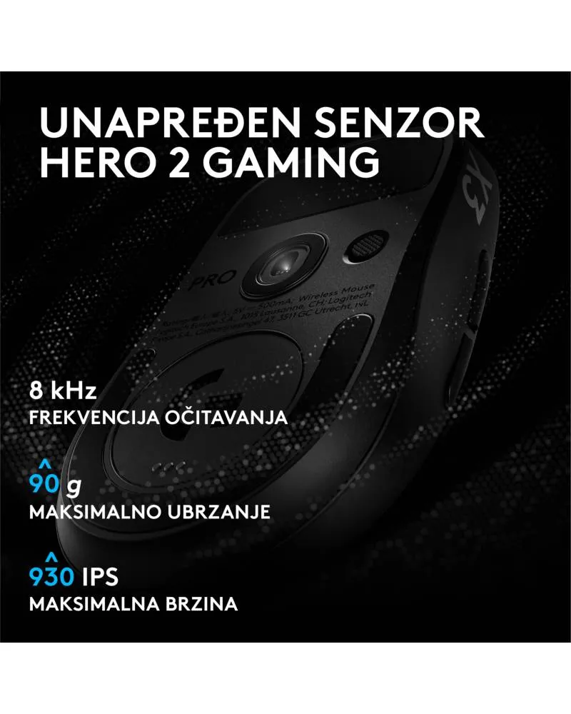 Miš Logitech G PRO X3 Superstrike Wireless - Midnight Black 