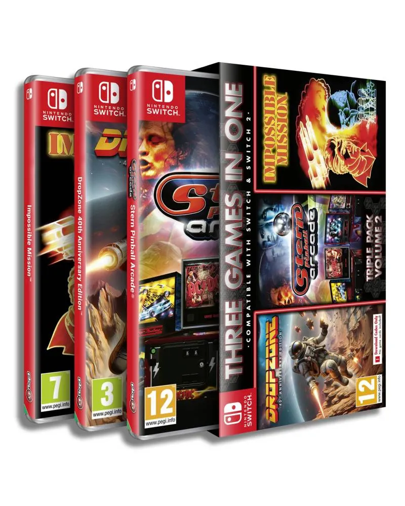 Switch Collection 3 Games - Dropzone - Stern Pinball - Impossible Mission - Pack 
