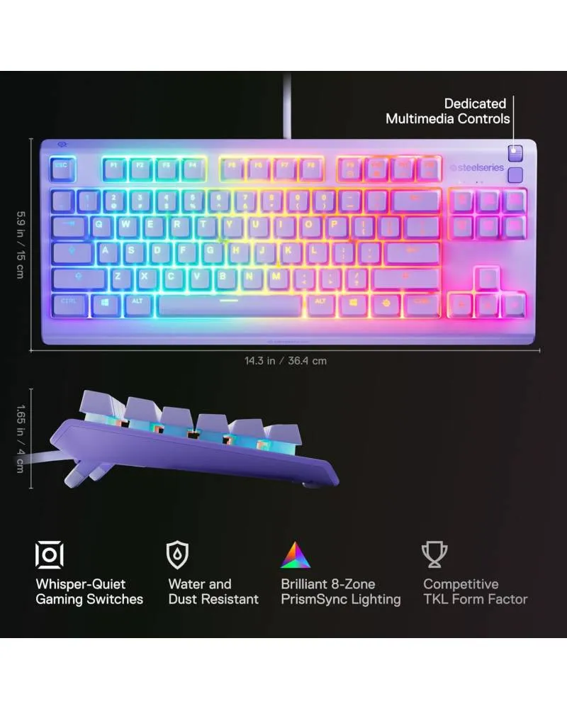 Tastatura Steelseries APEX 3 TKL Lavender 