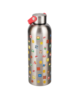 Boca Paladone Super Mario - Metal Water Bottle With Carry Loop 