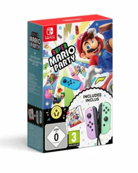 Gamepad Joy-Con Pair - Pastel Purple & Pastel Green + Switch Super Mario Party - 