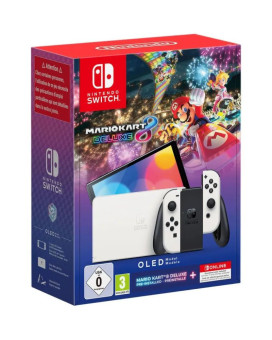 Konzola Nintendo Switch OLED (White Joy-Con) + Mario Kart 8 Deluxe + 12 Months N 