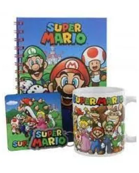 Gift Set - Super Mario - Mug, Coaster & Keychain 