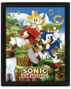 Poster Sonic The Hedgehog - 3d Lenticular Framed Poster 