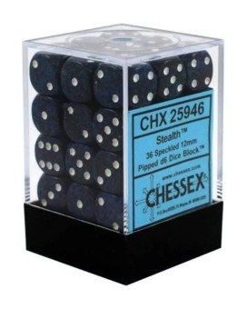 Kockice Chessex - Speckled - Stealth - Dice Block (36) 12mm 