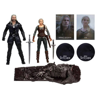 Action Figure Netflix The Witcher - Ciri & Geralt of Rivia 