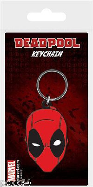 Privezak Marvel Comics - Deadpool Face 6 Cm - Rubber Keychain 