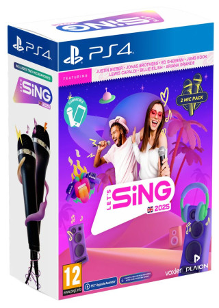 PS4 Let's Sing 2025 + 2 Mikrofona