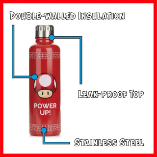 Boca Paladone Super Mario - Power Up - Metal Water Bottle 