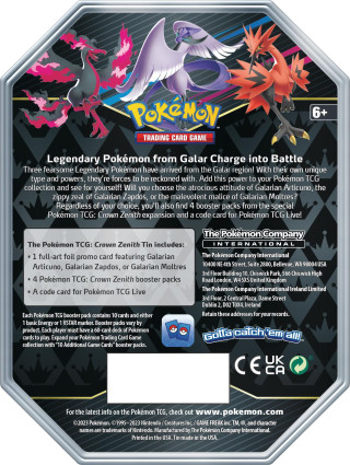 Board Game - Pokemon - TCG Crown Zenith - Special Art Tin 