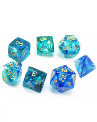 Kockice Chessex - Nebula - Luminary - Oceanic & Gold (7) 