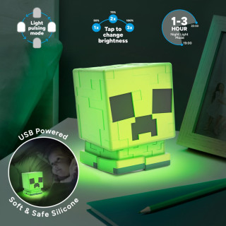 Lampa Paladone Minecraft - Creeper SquishyGlo Silicone Light Rechargeable 