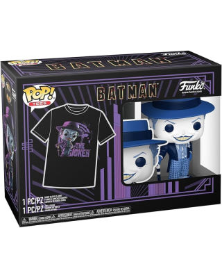 Set Bobble Figure DC - Batman POP! & Tee - The Joker With Megaphone - XL 