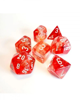 Kockice Chessex - Nebula - Luminary - Red & Silver (7)