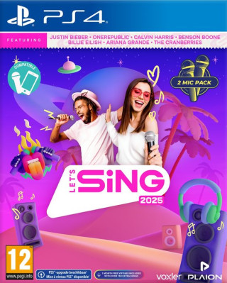PS4 Let's Sing 2025 + 2 Mikrofona