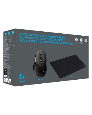 Miš Logitech G502 X - Black + Podloga Logitech G240 
