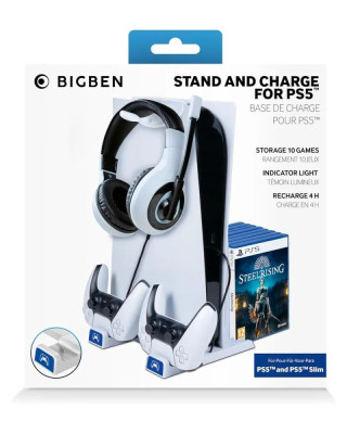 Stalak za PlayStation 5 konzolu i punjač za DualSense kontrolere BigBen 