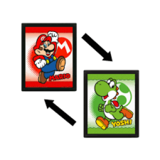 Poster Super Mario - Mario & Yoshi Flip - Framed 