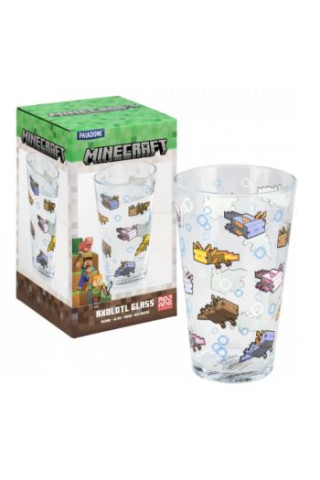 Čaša Paladone Minecraft - Axolotl Glass 
