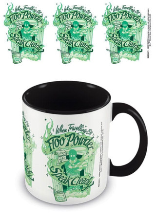 Šolja Harry Potter - Floo Powder Speak Clearly - Black Mug 
