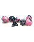 Kockice Chessex - Gemini - Polyhedral Mini - Black-Pink  & White 16mm (7) 