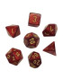 Kockice Chessex - Glitter Mini - Polyhedral - Ruby Red & Gold (7) 