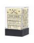 Kockice Chessex - Opaque - Ivory & Black - Dice Block (36) 12mm