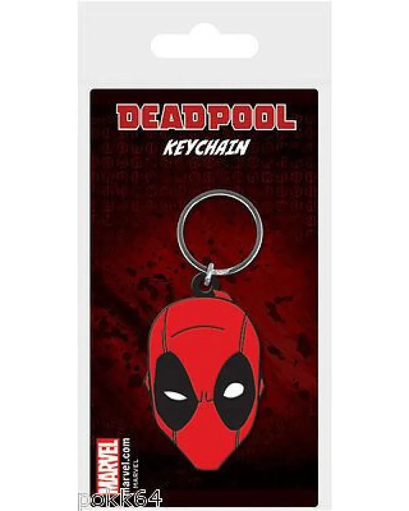 Privezak Marvel Comics - Deadpool Face 6 Cm - Rubber Keychain 