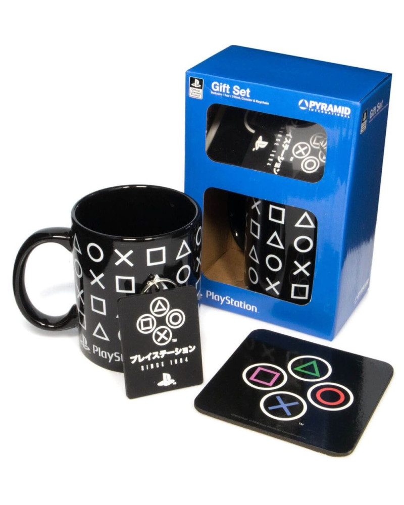 Gift Set - Playstation X-Ray  - Šolja, Podmetač, Privezak & Sveska 