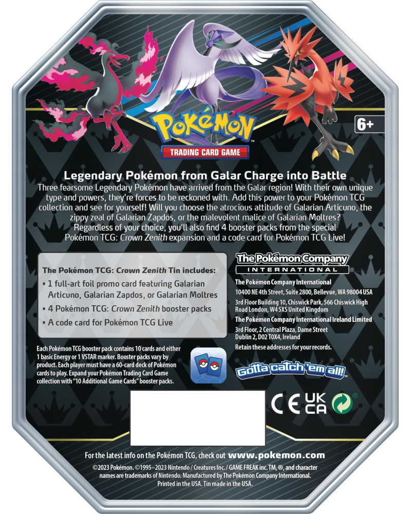 Board Game - Pokemon - TCG Crown Zenith - Special Art Tin 