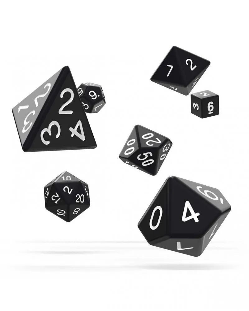 Kockice Oakie Doakie Dice RPG Set Solid - Black (7)